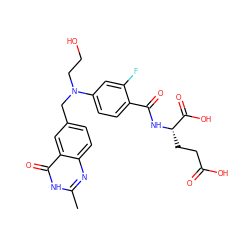 Cc1nc2ccc(CN(CCO)c3ccc(C(=O)N[C@@H](CCC(=O)O)C(=O)O)c(F)c3)cc2c(=O)[nH]1 ZINC000026832152