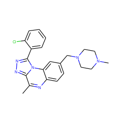 Cc1nc2ccc(CN3CCN(C)CC3)cc2n2c(-c3ccccc3Cl)nnc12 ZINC000095595070