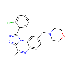 Cc1nc2ccc(CN3CCOCC3)cc2n2c(-c3ccccc3Cl)nnc12 ZINC000095593814