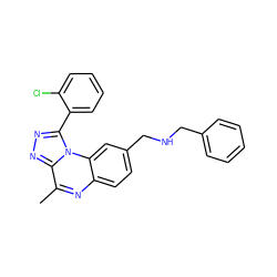 Cc1nc2ccc(CNCc3ccccc3)cc2n2c(-c3ccccc3Cl)nnc12 ZINC000095595137