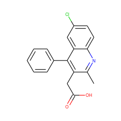 Cc1nc2ccc(Cl)cc2c(-c2ccccc2)c1CC(=O)O ZINC000002650739