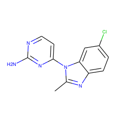 Cc1nc2ccc(Cl)cc2n1-c1ccnc(N)n1 ZINC000095589759