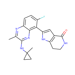 Cc1nc2ccc(F)c(-c3cc4c([nH]3)CCNC4=O)c2nc1NC1(C)CC1 ZINC000206117318