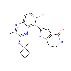 Cc1nc2ccc(F)c(-c3cc4c([nH]3)CCNC4=O)c2nc1NC1(C)CCC1 ZINC000222347515