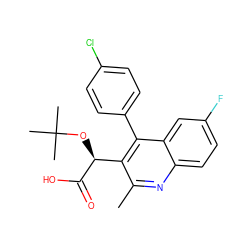 Cc1nc2ccc(F)cc2c(-c2ccc(Cl)cc2)c1[C@H](OC(C)(C)C)C(=O)O ZINC000169335808