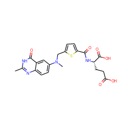 Cc1nc2ccc(N(C)Cc3ccc(C(=O)N[C@@H](CCC(=O)O)C(=O)O)s3)cc2c(=O)[nH]1 ZINC000013822813