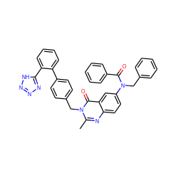 Cc1nc2ccc(N(Cc3ccccc3)C(=O)c3ccccc3)cc2c(=O)n1Cc1ccc(-c2ccccc2-c2nnn[nH]2)cc1 ZINC000029247477