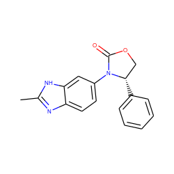 Cc1nc2ccc(N3C(=O)OC[C@@H]3c3ccccc3)cc2[nH]1 ZINC000116194770