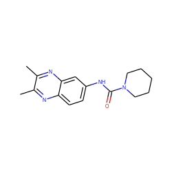 Cc1nc2ccc(NC(=O)N3CCCCC3)cc2nc1C ZINC000000313325