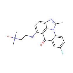 Cc1nc2ccc(NCC[N+](C)(C)[O-])c3c(=O)c4cc(F)ccc4n1c23 ZINC000101446270