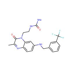 Cc1nc2ccc(NCc3cccc(C(F)(F)F)c3)cc2n(CCNC(N)=O)c1=O ZINC000045290113