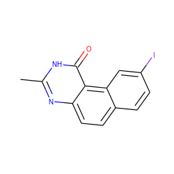 Cc1nc2ccc3ccc(I)cc3c2c(=O)[nH]1 ZINC000013832480