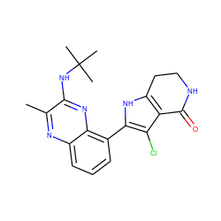 Cc1nc2cccc(-c3[nH]c4c(c3Cl)C(=O)NCC4)c2nc1NC(C)(C)C ZINC000206088204