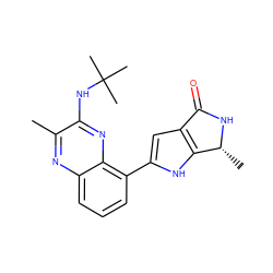 Cc1nc2cccc(-c3cc4c([nH]3)[C@@H](C)NC4=O)c2nc1NC(C)(C)C ZINC000206074299