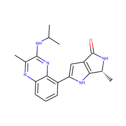 Cc1nc2cccc(-c3cc4c([nH]3)[C@@H](C)NC4=O)c2nc1NC(C)C ZINC000206122935