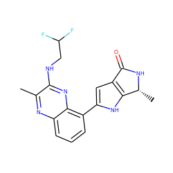 Cc1nc2cccc(-c3cc4c([nH]3)[C@@H](C)NC4=O)c2nc1NCC(F)F ZINC000222227044