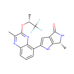 Cc1nc2cccc(-c3cc4c([nH]3)[C@@H](C)NC4=O)c2nc1O[C@H](C)C(F)(F)F ZINC000222420540