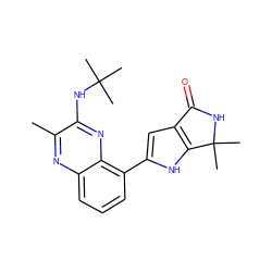 Cc1nc2cccc(-c3cc4c([nH]3)C(C)(C)NC4=O)c2nc1NC(C)(C)C ZINC000222335642