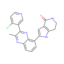 Cc1nc2cccc(-c3cc4c([nH]3)CCNC4=O)c2nc1-c1cnccc1Cl ZINC000222405090