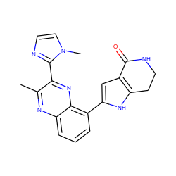 Cc1nc2cccc(-c3cc4c([nH]3)CCNC4=O)c2nc1-c1nccn1C ZINC000223425150