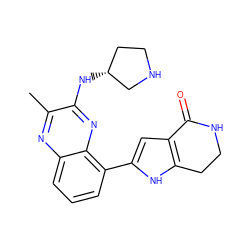 Cc1nc2cccc(-c3cc4c([nH]3)CCNC4=O)c2nc1N[C@@H]1CCNC1 ZINC000222444243