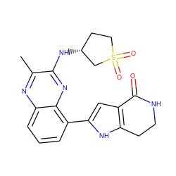 Cc1nc2cccc(-c3cc4c([nH]3)CCNC4=O)c2nc1N[C@@H]1CCS(=O)(=O)C1 ZINC000223407757