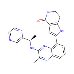 Cc1nc2cccc(-c3cc4c([nH]3)CCNC4=O)c2nc1N[C@H](C)c1cnccn1 ZINC000206070525