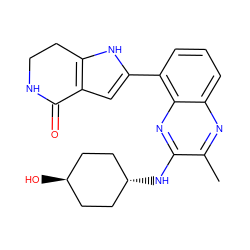 Cc1nc2cccc(-c3cc4c([nH]3)CCNC4=O)c2nc1N[C@H]1CC[C@H](O)CC1 ZINC001772580204