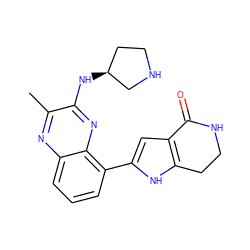 Cc1nc2cccc(-c3cc4c([nH]3)CCNC4=O)c2nc1N[C@H]1CCNC1 ZINC000222341774