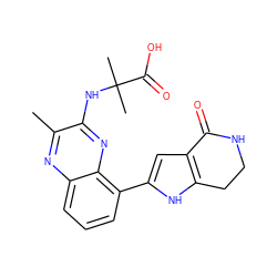 Cc1nc2cccc(-c3cc4c([nH]3)CCNC4=O)c2nc1NC(C)(C)C(=O)O ZINC000222389496