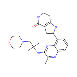 Cc1nc2cccc(-c3cc4c([nH]3)CCNC4=O)c2nc1NC(C)(C)CN1CCOCC1 ZINC000222378083