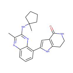 Cc1nc2cccc(-c3cc4c([nH]3)CCNC4=O)c2nc1NC1(C)CCCC1 ZINC000222423109