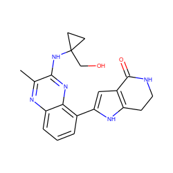 Cc1nc2cccc(-c3cc4c([nH]3)CCNC4=O)c2nc1NC1(CO)CC1 ZINC000206112867