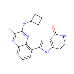 Cc1nc2cccc(-c3cc4c([nH]3)CCNC4=O)c2nc1NC1CCC1 ZINC000206108930