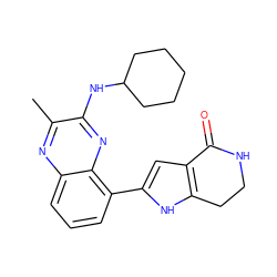 Cc1nc2cccc(-c3cc4c([nH]3)CCNC4=O)c2nc1NC1CCCCC1 ZINC000206108962