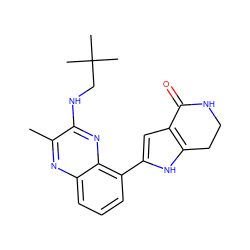 Cc1nc2cccc(-c3cc4c([nH]3)CCNC4=O)c2nc1NCC(C)(C)C ZINC000206108895