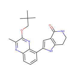 Cc1nc2cccc(-c3cc4c([nH]3)CCNC4=O)c2nc1OCC(C)(C)C ZINC000222349146