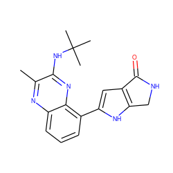 Cc1nc2cccc(-c3cc4c([nH]3)CNC4=O)c2nc1NC(C)(C)C ZINC000206080372