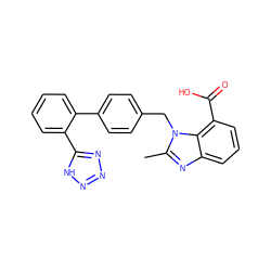 Cc1nc2cccc(C(=O)O)c2n1Cc1ccc(-c2ccccc2-c2nnn[nH]2)cc1 ZINC000013832265