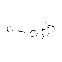 Cc1nc2cccc(Cl)c2c(=O)n1-c1ccc(OCCCN2CCCC2)cc1 ZINC000035901190