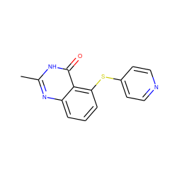 Cc1nc2cccc(Sc3ccncc3)c2c(=O)[nH]1 ZINC000013826151