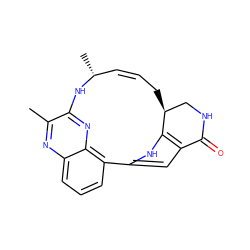 Cc1nc2cccc3c2nc1N[C@H](C)/C=C\C[C@H]1CNC(=O)c2cc-3[nH]c21 ZINC000150057420