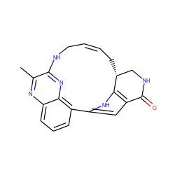 Cc1nc2cccc3c2nc1NC/C=C/C[C@@H]1CNC(=O)c2cc-3[nH]c21 ZINC000150034847