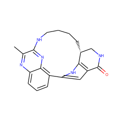 Cc1nc2cccc3c2nc1NCCCC[C@@H]1CNC(=O)c2cc-3[nH]c21 ZINC000150030402