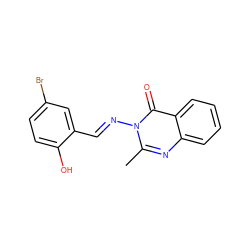 Cc1nc2ccccc2c(=O)n1/N=C/c1cc(Br)ccc1O ZINC000001244324