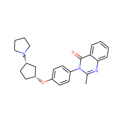 Cc1nc2ccccc2c(=O)n1-c1ccc(O[C@@H]2CC[C@H](N3CCCC3)C2)cc1 ZINC000045484528