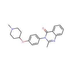 Cc1nc2ccccc2c(=O)n1-c1ccc(OC2CCN(C)CC2)cc1 ZINC000040413466