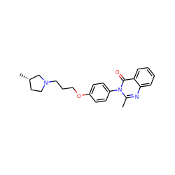 Cc1nc2ccccc2c(=O)n1-c1ccc(OCCCN2CC[C@H](C)C2)cc1 ZINC000040918788