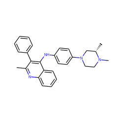 Cc1nc2ccccc2c(Nc2ccc(N3CCN(C)[C@@H](C)C3)cc2)c1-c1ccccc1 ZINC000003962678