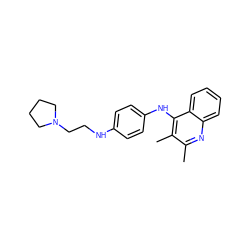 Cc1nc2ccccc2c(Nc2ccc(NCCN3CCCC3)cc2)c1C ZINC000034801093